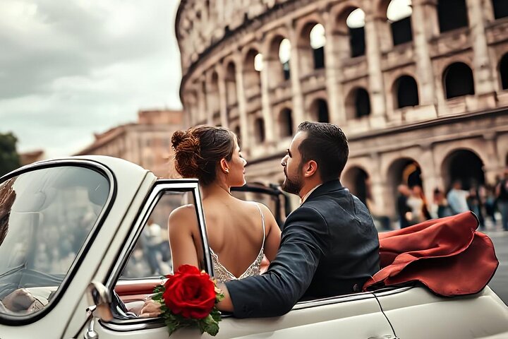 Luxury Vintage Cabrio Tour with Professional Photoshoot in Rome